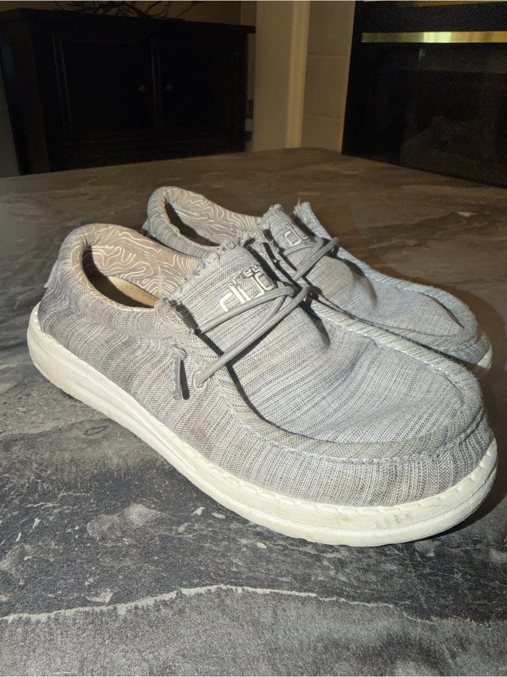 Hey Dude Kids Gray Knit Slip-On Loafers